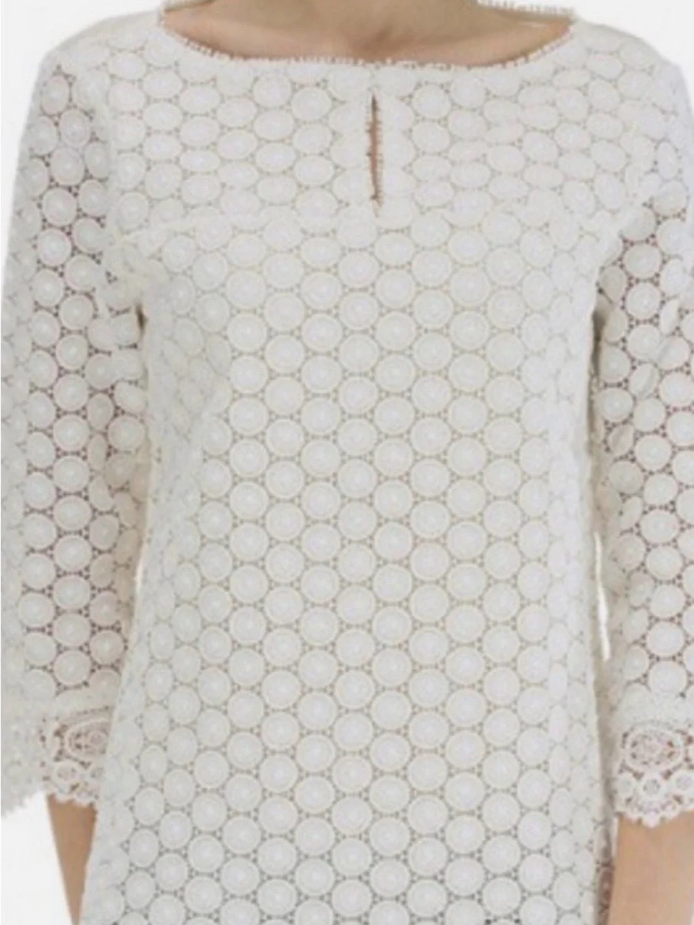Tory Burch Ivory Lace Crochet Tunic Top - Women